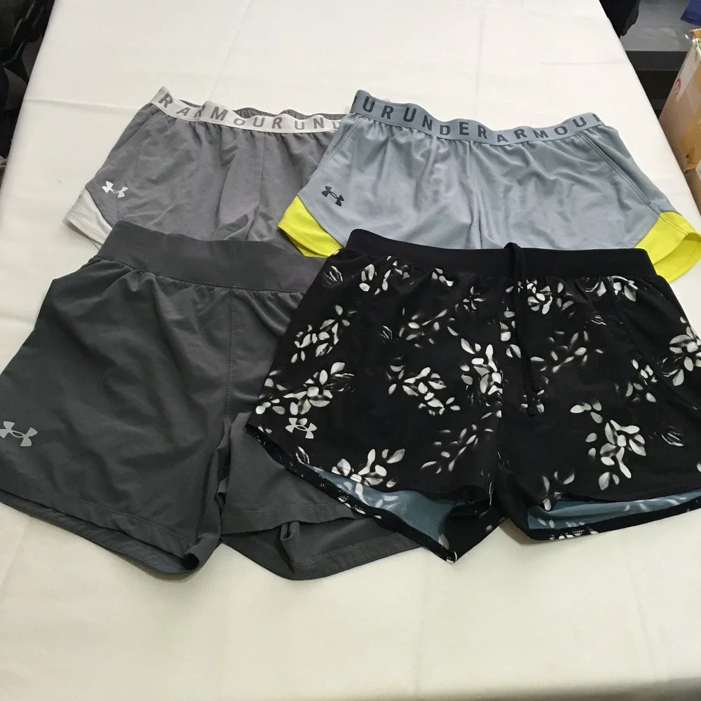 Lot of 4 Under Armour Athletic Shorts Women Medium Running Training Activewear